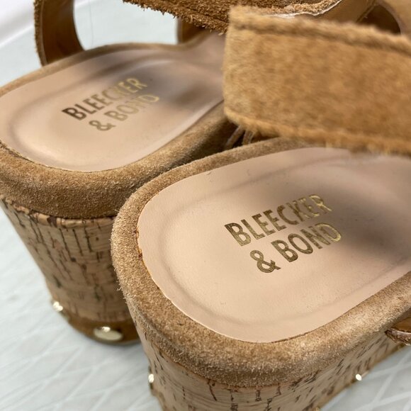 Bleecker & Bond Rosa Platform Wedge Sandal Size 6 Open Toe Buckle Strap Studded - Picture 7 of 11